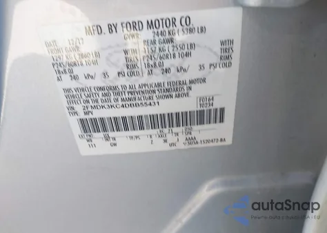 2013 Ford Edge Limited из США, поврежденный, VIN 2FMDK3KC4DBB55431